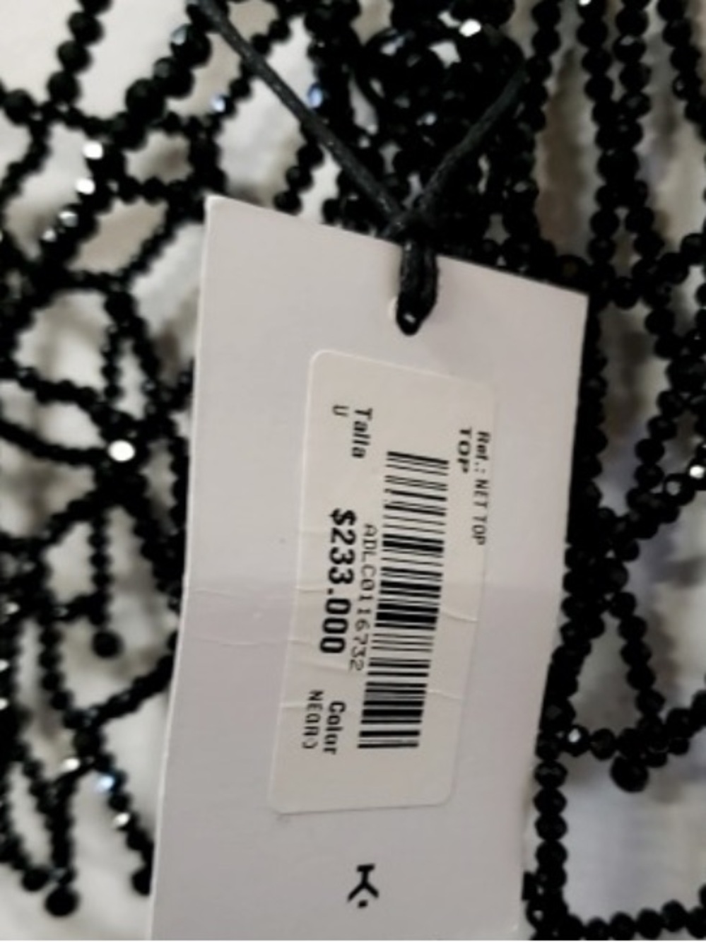 NWT Agua De Leon 100% Beaded Net Crop Top Made/Sold in Columbia Sz S - Picture 4 of 4